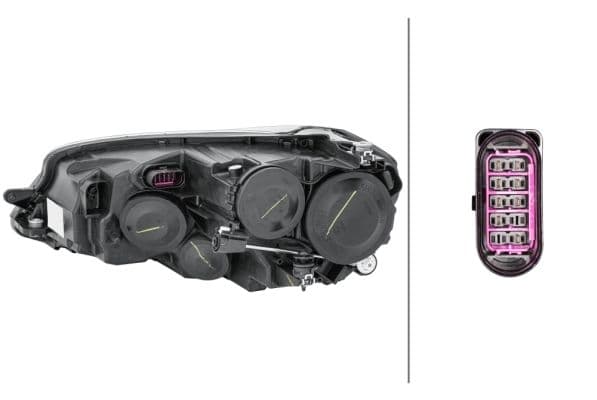 Koplamp Rechts (halogeen, H15/H7/PWY24W, elektrisch, met motor, met gloeilamp, kleur invoegen: verchroomd) past: VW GOLF ALLTRACK VII, GOLF SPORTSVAN VII, GOLF VII
