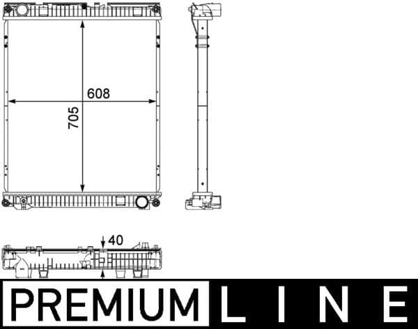 Motorradiator ((en) without frame) past: MAN FOC, TGL I, TGL II, TGM I, TGM II D0834LFL40-D2676LFAE 01.04-