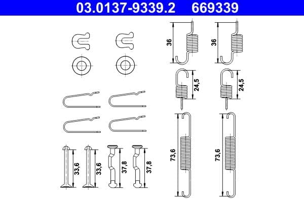 Accessory Kit, parking brake shoes