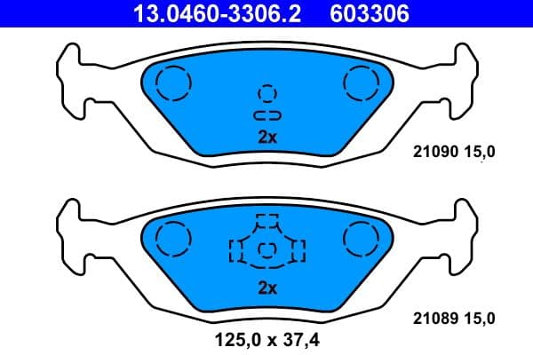 Remblokken set Achter , past: VOLVO 440, 460, 480  OPEL KADETT A  SAAB 900 I, 9000 1.0-3.0 09.62-12.98