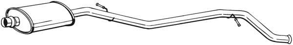Middendemper uitlaatsysteem past: PEUGEOT 406 1.8 10.00-10.04