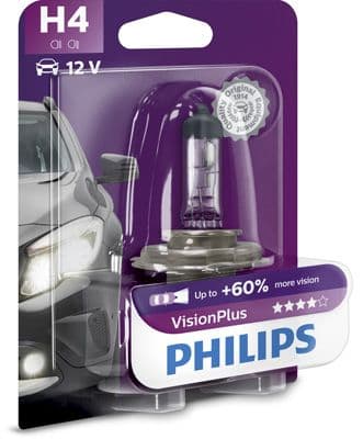 Gloeilamp (blisterverpakking 1pcs) H4 12V 60/55W P43T-38 VisionPlus Plus 60%