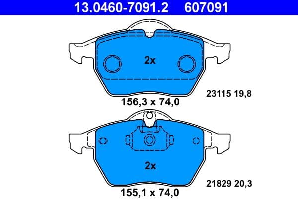 Remblokken set Voor , past: CHEVROLET VECTRA  OPEL CALIBRA A, VECTRA B  SAAB 900 II, 9-3, 9-5 1.6-3.0D 08.91-12.09