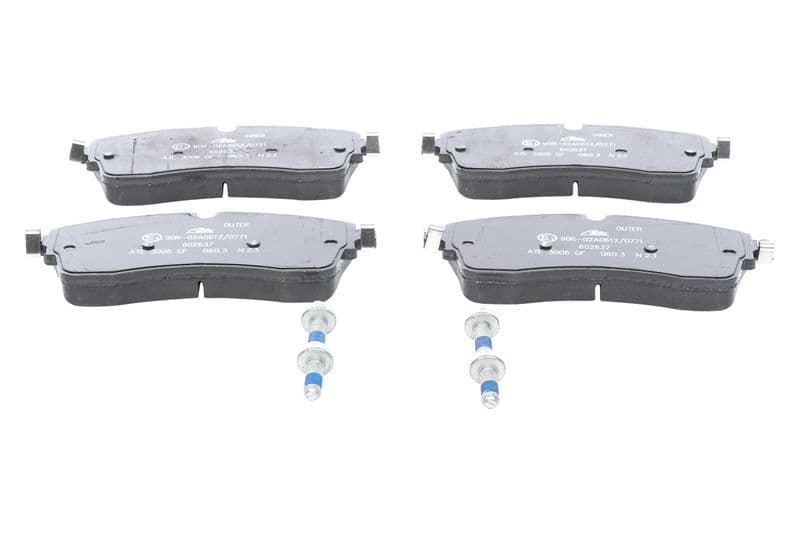 Remblokken set Voor (met remklauw geleidingsbouten), past: LAND ROVER DISCOVERY SPORT, RANGE ROVER EVOQUE 1.5H-2.2D 06.11-