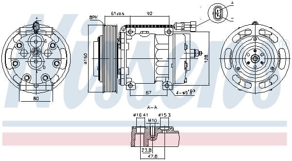 Airconditioning compressor past: DAF CF, XF 106 10.12-