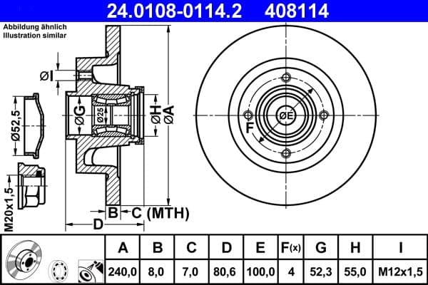 Remschijf met lager Achter Links/Rechts (met ABS ring) past: DACIA SANDERO II  NISSAN NOTE  RENAULT CLIO III, MEGANE II, MODUS, TWINGO II, WIND 0.9-2.0 09.02-