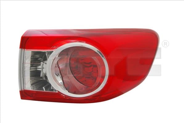 Achterlicht Rechts (extern, kleur indicator wit, kleur van het glas red) past: TOYOTA COROLLA SDN E15 06.10-12.13