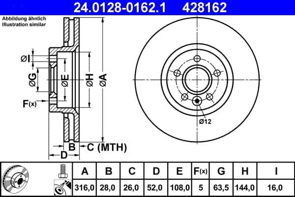 Brake disc Voor Links/Rechts past: VOLVO S60 II, S80 II, V60 I, V70 II, V70 III, XC70 II  FORD GALAXY II, GALAXY MK II, S-MAX  LAND ROVER FREELANDER 2 1.5-4.4 04.05-12.18