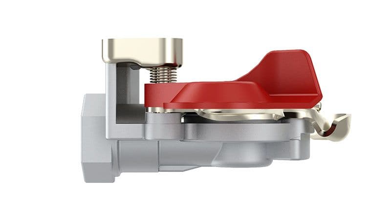 Pneumatische koppeling (door handle, draadmaat M16x1,5mm, kleur red, toepassing aanhangwagen) past: MAN TGA, TGM I  MERCEDES ACTROS, ATEGO, ATEGO 2, AXOR 2, LK/LN2, MK, NG, O 303, O 305, O 307