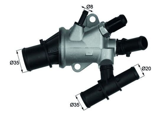 Thermostaat koelsysteem (88°C, in huisvesting) past: FIAT BRAVO II, MULTIPLA 1.9D 09.00-12.14