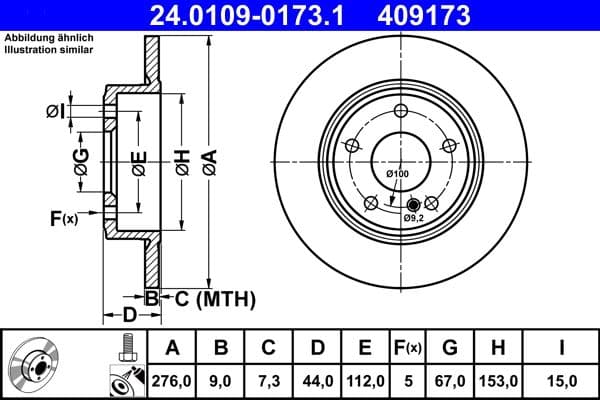 Brake disc Achter Links/Rechts past: MERCEDES A (W176), B SPORTS TOURER (W246, W242), CLA (C117) 1.5D-2.2D 11.11-03.19