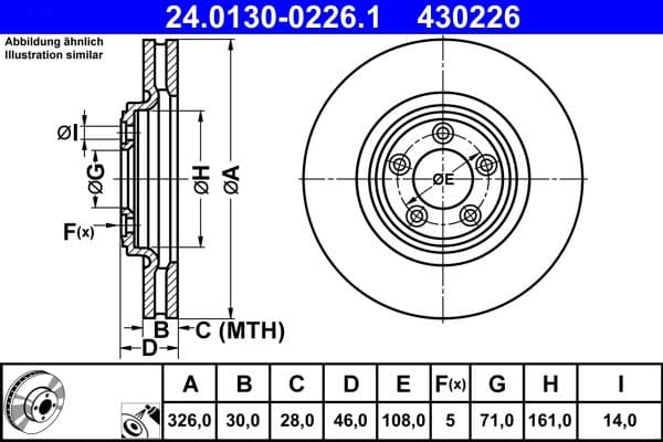 Brake disc Voor Links/Rechts past: JAGUAR S-TYPE II, XF I, XF II, XF SPORTBRAKE, XJ, XK II 2.0-4.2 01.99-