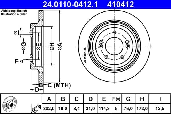 Brake disc Achter Links/Rechts past: HYUNDAI IX35, NEXO, TUCSON  KIA SPORTAGE IV 1.6-Electric 11.13-