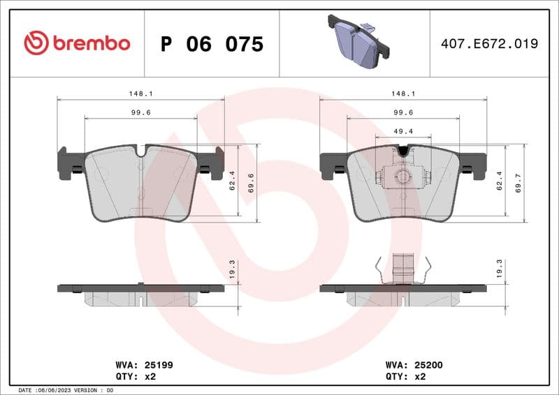 Remblokken set Voor , past: BMW 1 (F20), 1 (F21), 2 (F22, F87), 2 (F23), 3 (F30, F80), 3 (F31), 3 GRAN TURISMO (F34), 4 (F32, F82), 4 (F33, F83), 4 GRAN COUPE (F36), X3 (F25) 1.6-3.0D 09.10-
