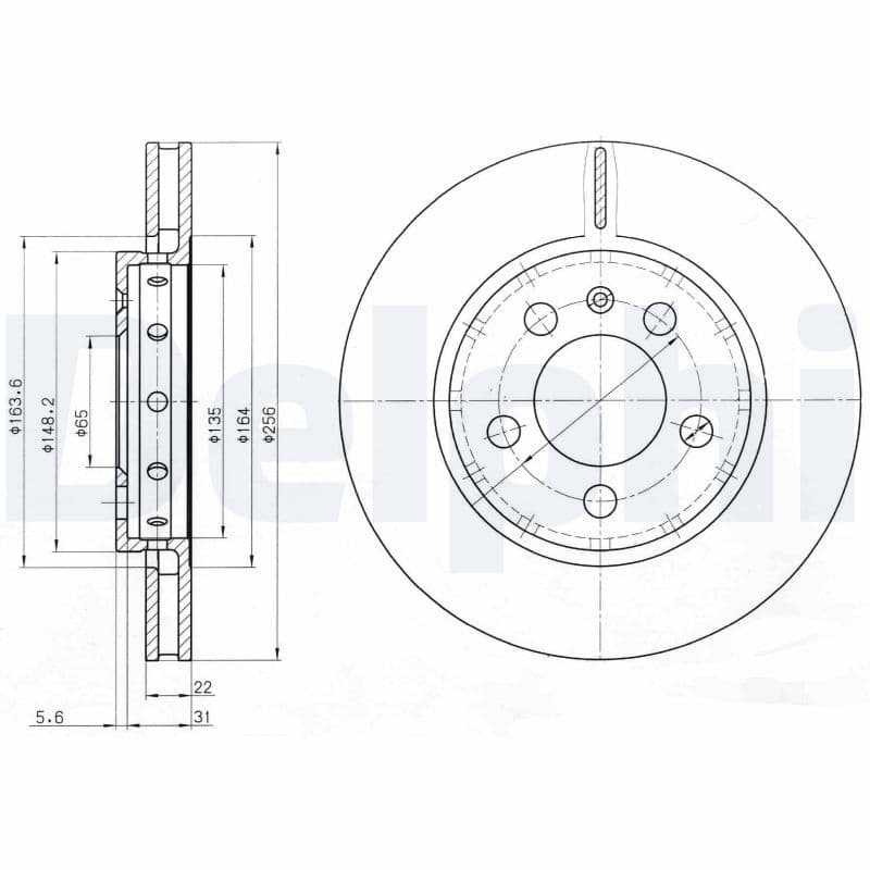 Remschijf set (2 stuks) Achter Links/Rechts past: AUDI A3, TT  SEAT LEON, TOLEDO II  SKODA OCTAVIA I, OCTAVIA II  VW BORA, BORA I, GOLF IV, NEW BEETLE 1.6-3.2 08.97-12.13
