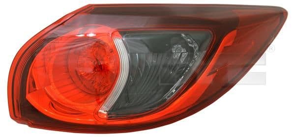 Achterlicht Rechts (extern, W21/5W/WY21W, kleur indicator grijs gerookt, kleur van het glas red) past: MAZDA CX-5 KE 11.11-02.15