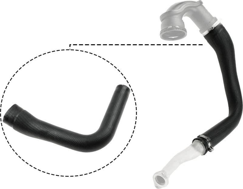 Intercooler slang (midden, diameter 40/59mm, lengte 500mm, zwart) past: OPEL ASTRA J 1.3D 12.09-10.15