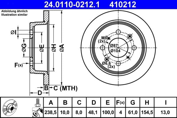 Brake disc Achter Links/Rechts past: HONDA ACCORD III, CIVIC IV, CIVIC VI, CONCERTO, CRX II, PRELUDE III  MG ZR  ROVER 200, 200 II, 25 I, 400, 400 II, 45 I, COUPE 1.1-2.0D 11.85-05.05