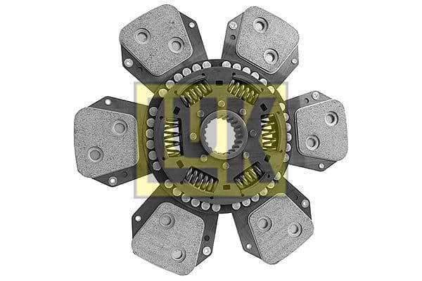 Koppelingsplaat/plaat keramiek (330mm  aantal peddels: 6) past: HUERLIMANN 6115 XB, 6115 ELITE, 6135 ELITE  LAMBORGHINI 115  SAME 100, 110, 130
