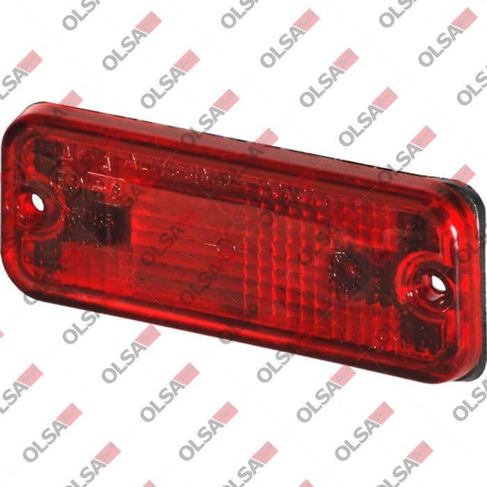 Markeringslichten Links/Rechts, red, C5W, hoogte 40mm  breedte 100mm, met reliëf, 12/24V