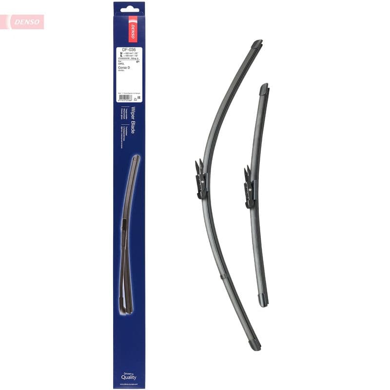 Wisserblad voegloos Voor met spoiler (2pcs) Flat Blades 650/400mm past: OPEL CORSA D, CORSA E 07.06-