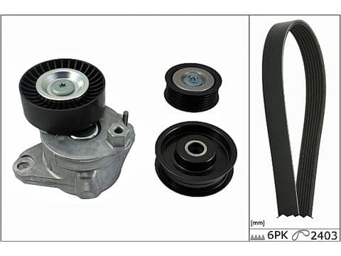 V-snaren set (met rollen) past: MERCEDES C (CL203), C (W203), C (W204), C T-MODEL (S203), C T-MODEL (S204), CLC (CL203), CLK (A209), CLK (C209), CLS (C219), E (C207), E (W211) 2.5-5.5 06.04-