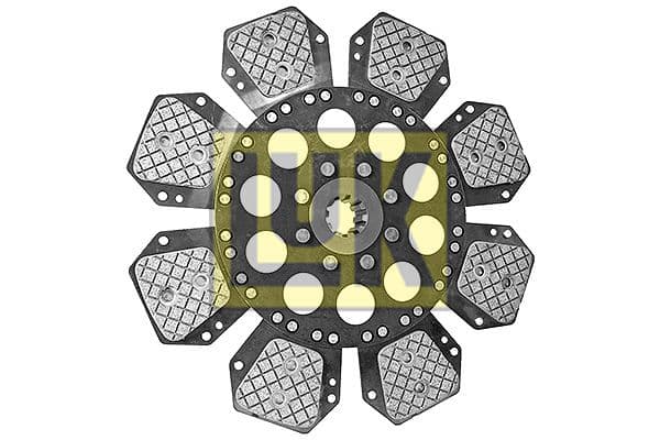 Koppelingsplaat/plaat keramiek (330mm  aantal peddels: 8) past: FENDT 307 C FARMER, 307 C TURBO FARMER, 308 C FARMER, 308 FARMER, 309 C TURBO FARMER, 309 CA FARMER, 309 CI FARMER, 309 FARMER