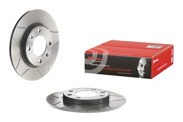 Brake disc, BREMBO Max, 1pcs, Cut, Achter   Links/Rechts, buitendiameter 247 mm, dikte 8 mm, past: CITROEN SAXO, XSARA, ZX  PEUGEOT 106 II, 206, 207, 306 1.4-2.0D 03.91-