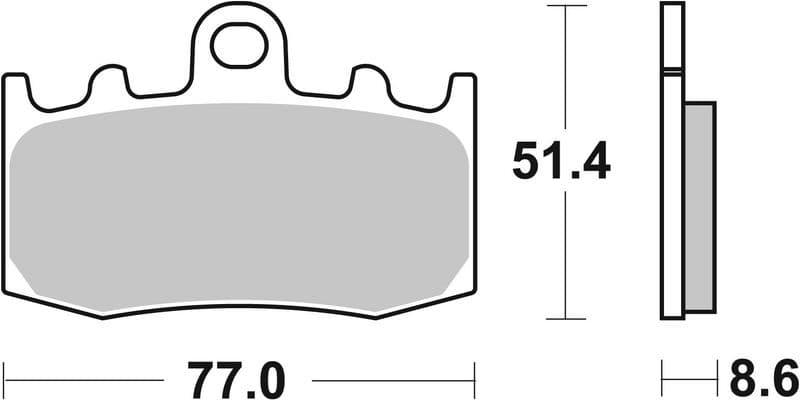 Brake pads Voor, beoogd gebruik: route, materiaal: sinter-SA, 51,4x77x8,6mm past: BMW K, R 750-1200 1991-2012