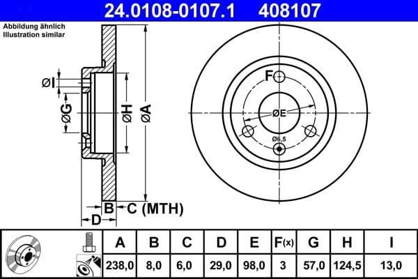 Brake disc Voor Links/Rechts past: CITROEN AX, C3 II, SAXO  PEUGEOT 106 I, 106 II 1.0-Electric 07.86-09.16