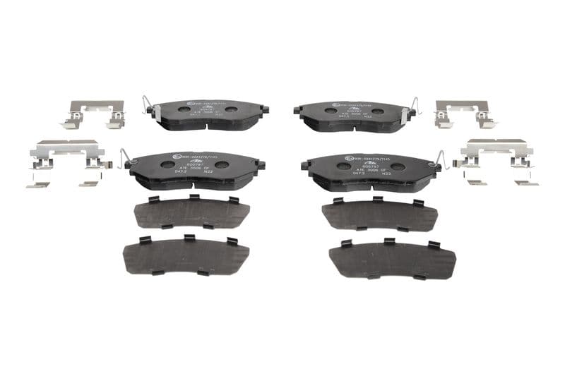 Remblokken set Voor (met een dempingskussen  met extra's), past: SUBARU FORESTER, IMPREZA, LEGACY IV, LEGACY V, LEGACY VI, LEVORG, OUTBACK, TRIBECA 1.6-3.6 09.03-