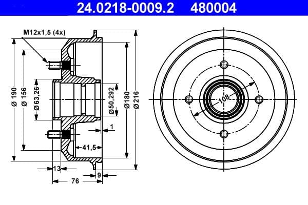 Brake drum Achter past: FORD ESCORT CLASSIC, ESCORT V, ESCORT VI, FIESTA, FIESTA III, FIESTA IV, KA, ORION III, PUMA  MAZDA 121 III 1.0-1.8D 03.89-11.08