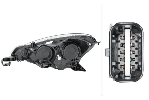 Koplamp Rechts (H1/H7/PY21W/W5W, elektrisch, met motor, kleur invoegen: verchroomd) past: CITROEN C3 II, DS3 01.09-05.14