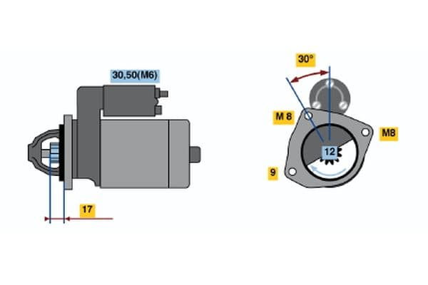 Starter (12V, 1,4kW, gereviseerd) past: FORD B-MAX, ECOSPORT, FIESTA V, FIESTA VI, FUSION, TOURNEO COURIER B460, TRANSIT COURIER B460  MAZDA 2 1.0-1.6D 11.01-
