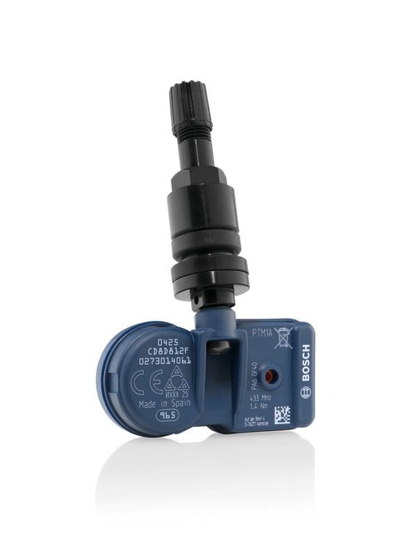 TPMS wiel luchtsensor BOSCH Quick-Fit+, universeel programmeerbaar, met aluminium ventiel (zwart), 433 MHz, EUROPA (vereist programmering) personenwagens