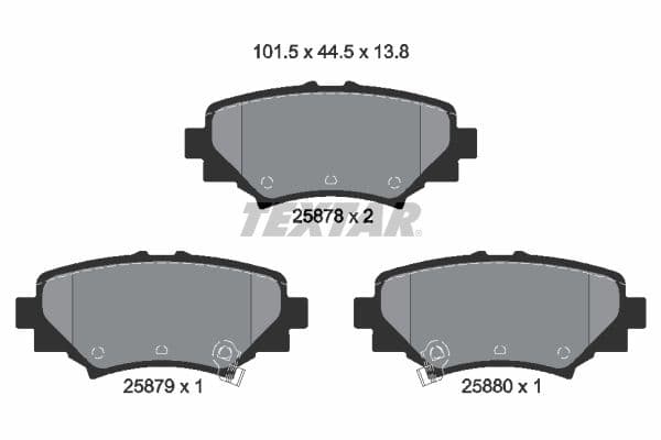 Remblokken set Achter , past: MAZDA 3 1.5-2.5 07.13-