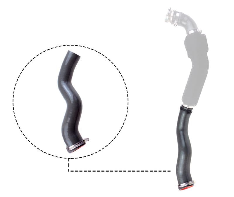 Intercooler slang (diameter 47/60mm, lengte 421mm, zwart) past: OPEL MOVANO A  RENAULT MASTER II 2.5D 10.03-