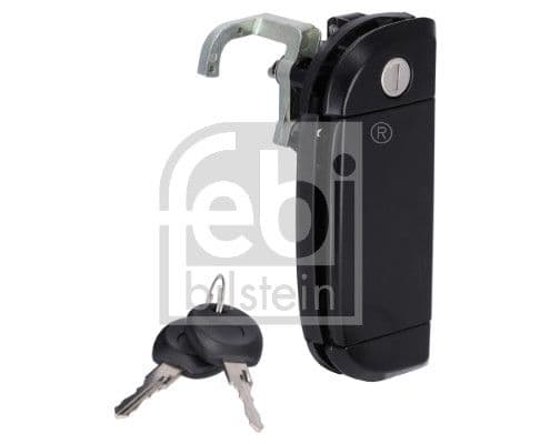 Door handle Voor Links (extern, met slot, zwart) past: VW CALIFORNIA T4 CAMPER, TRANSPORTER T4 1.8-2.8 07.90-06.03