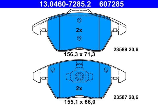 Remblokken set Voor , past: AUDI A1  SEAT IBIZA IV, IBIZA IV SC, IBIZA IV ST  VW BEETLE, JETTA IV, JETTA VII, POLO V, POLO VIVO 1.0-2.5 03.08-