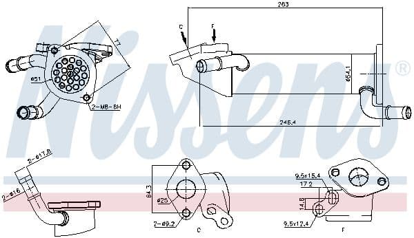 Uitlaatgassen radiator past: CITROEN JUMPER III  FIAT DUCATO  FORD TRANSIT, TRANSIT TOURNEO  PEUGEOT BOXER 2.2D 04.06-