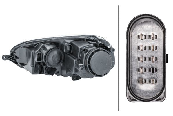 Koplamp Rechts (H7/H7/PY21W/W5W, elektrisch, met motor, kleur invoegen: zilver/zwart, kleur indicator: transparant) past: VW GOLF V, JETTA III 10.03-10.10
