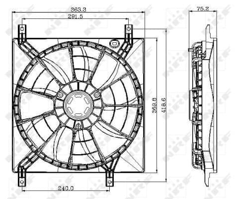 Radiatorventilator (met huisvesting) past: FIAT SEDICI  SUZUKI SWIFT IV, SX4 1.5/1.6 06.06-