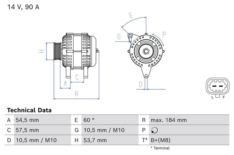 Dynamo (14V, 90A, gereviseerd) past: CHEVROLET AVEO  OPEL ADAM, ASTRA J, ASTRA J GTC 1.2/1.4/1.4LPG 12.09-