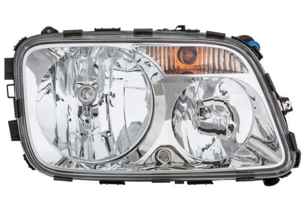Koplamp Rechts (H1/H7/PY21W/W5W, handleiding, zonder motor, kleur invoegen: zilver, kleur indicator: oranje) past: MERCEDES ACTROS MP2 / MP3 10.02-