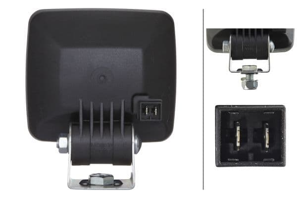 Werklamp Werklamp (H3, 12/24V, 55/70W, hoogte: 127mm, breedte: 112mm, diepte: 97mm, 2 pins aansluiting) past: DEUTZ FAHR AGROTRON 01.95-