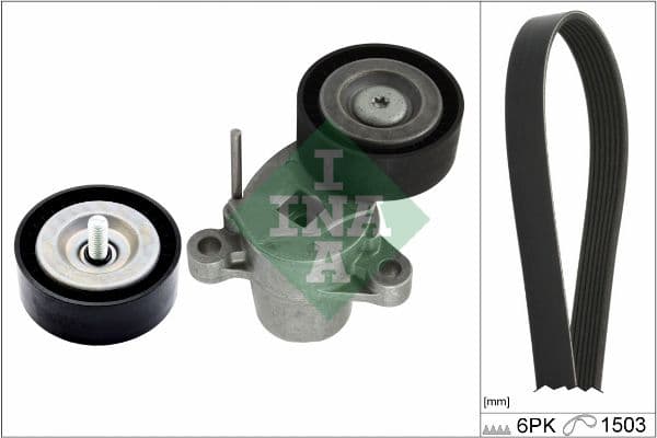V-snaren set (met rollen) past: FORD B-MAX, C-MAX II, ECOSPORT, FIESTA VI, FIESTA VII, FOCUS III, GRAND C-MAX, MONDEO V, TOURNEO CONNECT V408 NADWOZIE WIELKO, TOURNEO COURIER B460 1.0/1.1 02.12-