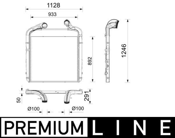 Toevoerluchtkoeler EURO 6 past: DAF XG, XG+ MX-11330-MX-13390 06.21-