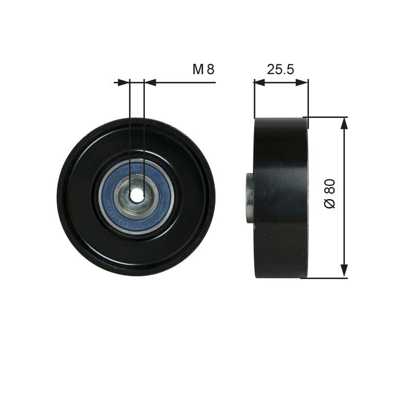 Deflection/Guide Pulley, V-ribbed belt