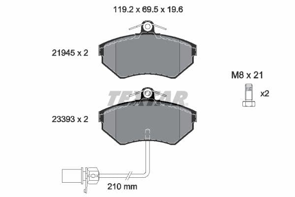 Remblokken set Voor , past: AUDI A4 B5, A4 B6, A4 B7  VW PASSAT B5 1.6-3.2 11.94-06.08