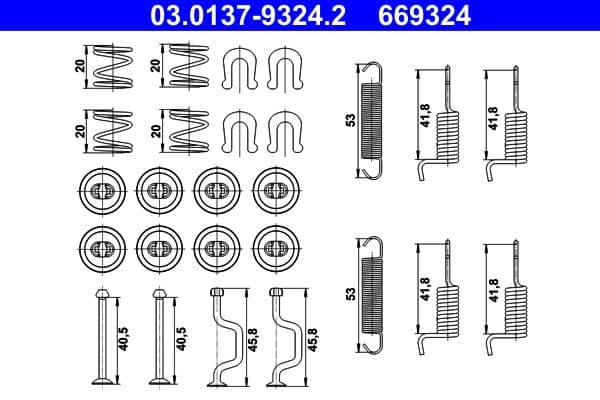 Accessory Kit, parking brake shoes